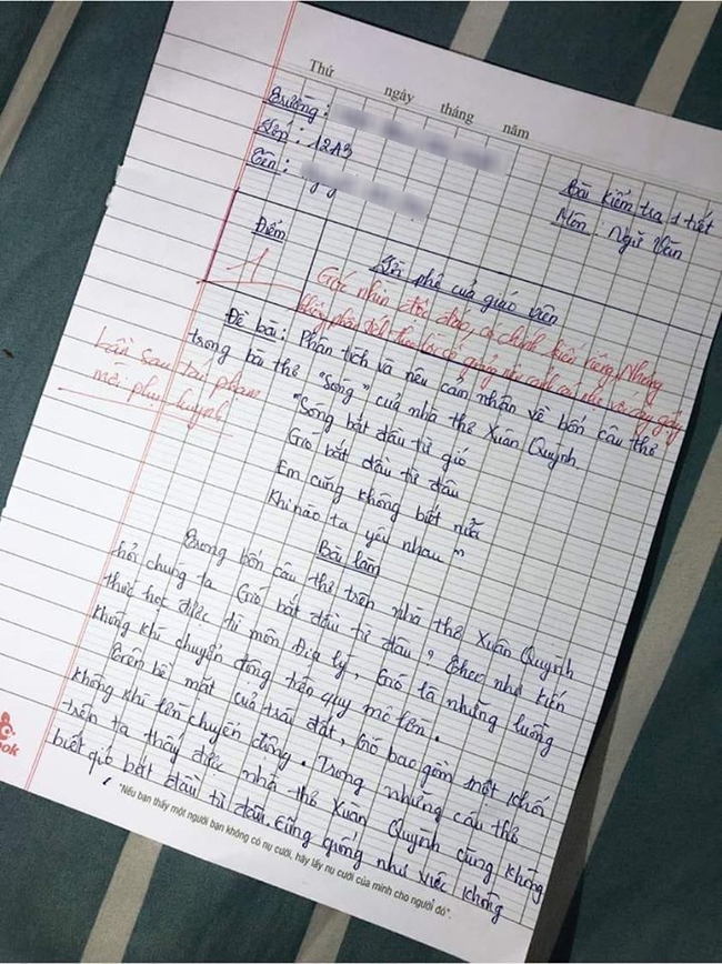 Học sinh giỏi Địa lại bị yêu cầu phân tích văn, cô giáo khen nức nở nhưng điểm số cuối cùng mới khiến ai nấy sửng sốt - Ảnh 1.