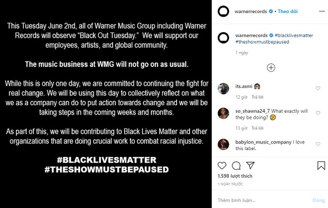 Ngành công nghiệp âm nhạc thế giới đình công, phát động chiến dịch “Blackout Tuesday” để tưởng nhớ người đàn ông bị cảnh sát Mỹ ghì chết - Ảnh 3.
