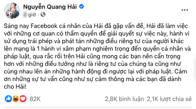 Facebook cầu thủ Quang Hải bị hack, bị tung lên mạng trò chuyện riêng tư: Hacker sẽ bị xử lý thế nào? - Ảnh 2.