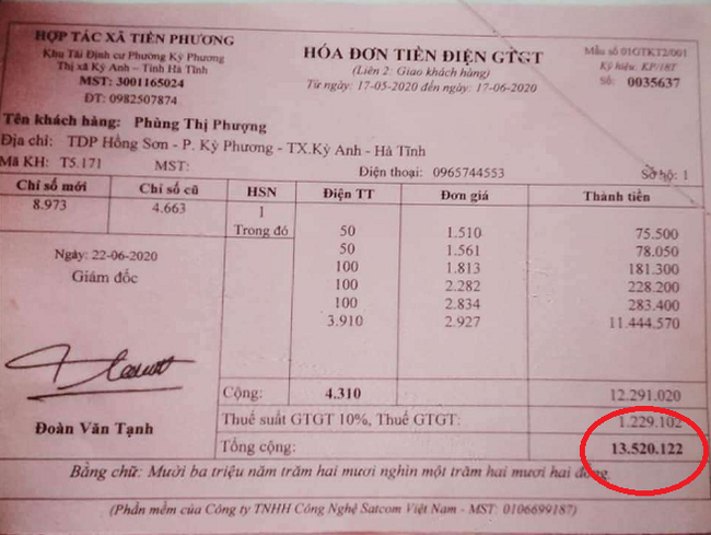 Hà Tĩnh: Hóa đơn tiền điện của người phụ nữ độc thân từ 71 nghìn lên đến 13 triệu đồng - Ảnh 1.