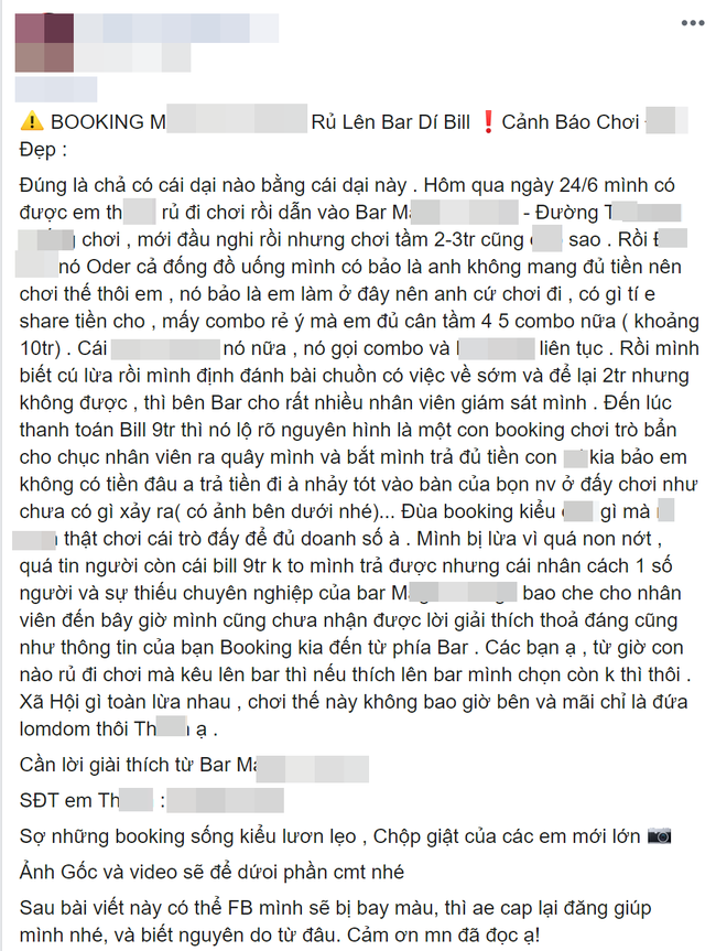 &quot;Anh có muốn lên bar không?&quot; - thanh niên hí hửng được gái chủ động nhưng rồi mất trắng 9 triệu và lời cảnh báo về chiêu trò của quán - Ảnh 1.