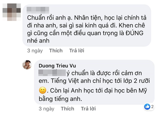 Bị bắt bẻ lỗi chính tả, Dương Triệu Vũ phản bác: &quot;Tiếng Việt anh chỉ học tới lớp 2&quot; - Ảnh 2.