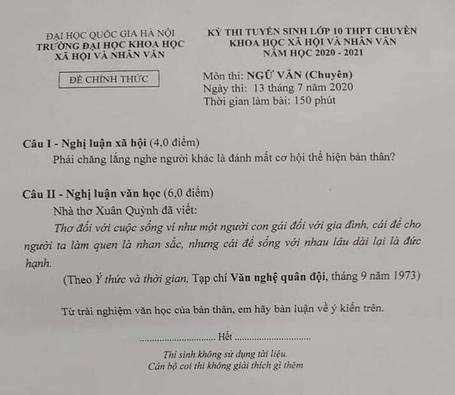 &quot;Khi thơ có nhan sắc, đức hạnh&quot; trong đề thi Ngữ văn vào lớp 10 chuyên đang gây ý kiến trái chiều, PGS.TS Đào Duy Hiệp lên tiếng - Ảnh 1.