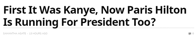 Sau Kanye West, &quot;người đẹp tỷ phú&quot; Paris Hilton bất ngờ tuyên bố tranh cử Tổng thống Mỹ? - Ảnh 1.