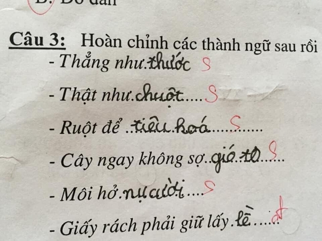 Bài tập tiếng Việt đơn giản nhưng cô bé lại đưa ra đáp án bất ngờ khiến dân tình cười ngả nghiêng: Trẻ con đúng là không biết nói dối! - Ảnh 2. Bài tập tiếng Việt đơn giản nhưng cô bé lại đưa ra đáp án bất ngờ khiến dân tình cười ngả nghiêng: Trẻ con đúng là không biết nói dối! - Ảnh 2.