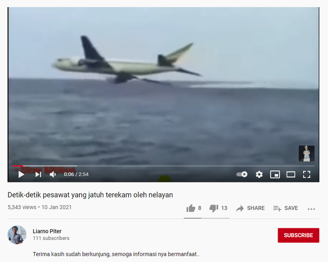 Mạng xã hội lan truyền video máy bay Indonesia lao thẳng xuống biển trong 20 giây ngắn ngủi gây ám ảnh kinh hoàng, thực hư ra sao? - Ảnh 2.