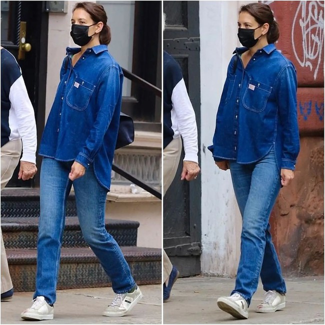 Katie Holmes đúng là &quot;nghiện&quot; quần jeans và có loạt cách mix chuẩn sành điệu cho nàng 30+ - Ảnh 8.