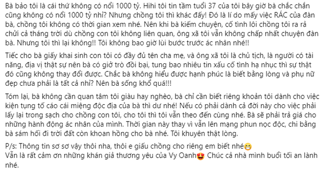 Vy Oanh khẳng định không khoan nhượng trước bà Phương Hằng, công khai luôn gia thế khủng của chồng - Ảnh 3.