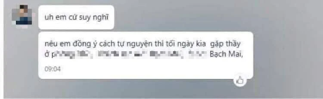 Vụ lộ tin nhắn gợi ý "tạo điều kiện" qua môn bằng cuộc hẹn tại khách sạn với nữ sinh: Giảng viên khẳng định bị bôi nhọ, nhà trường mời công an vào cuộc - Ảnh 2. Vụ lộ tin nhắn gợi ý "tạo điều kiện" qua môn bằng cuộc hẹn tại khách sạn với nữ sinh: Giảng viên khẳng định bị bôi nhọ, nhà trường mời công an vào cuộc - Ảnh 2.