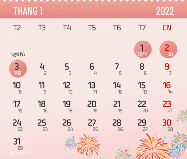 Tết dương lịch 2022 được nghỉ 3 ngày, chưa chốt lịch nghỉ Tết Nguyên đán - Ảnh 1.