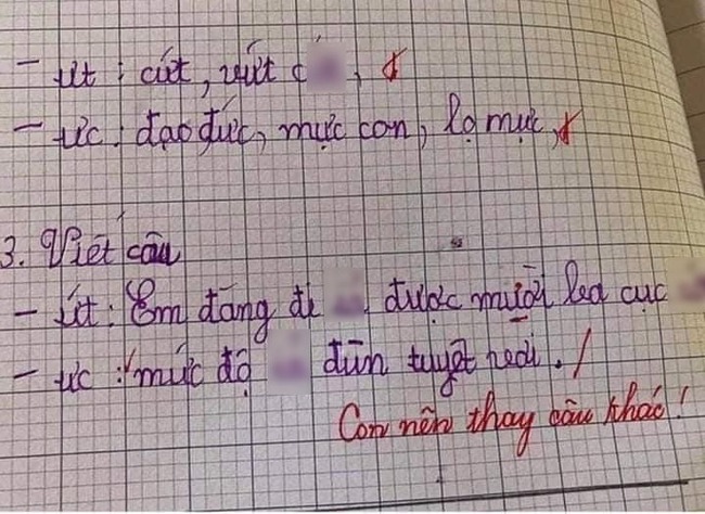 Học sinh cấp 1 đặt câu với vần "Ứt": Cô giáo chấm bài mà sang chấn cả tâm hồn, ừ thì đúng ngữ pháp cơ mà mất vệ sinh quá! - Ảnh 1. Học sinh cấp 1 đặt câu với vần "Ứt": Cô giáo chấm bài mà sang chấn cả tâm hồn, ừ thì đúng ngữ pháp cơ mà mất vệ sinh quá! - Ảnh 1.