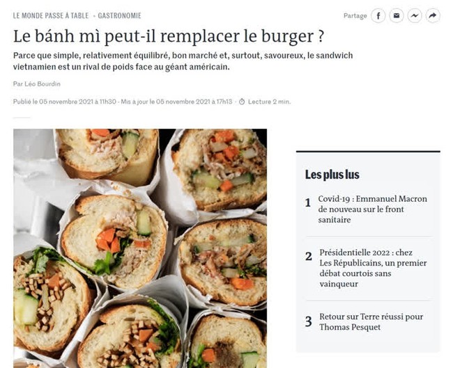 Tờ báo danh tiếng của Pháp gọi bánh mỳ Việt Nam là &quot;đối thủ&quot; của hamburger Mỹ, dành nhiều lời khen cho món ăn đường phố đặc biệt này!  - Ảnh 1.