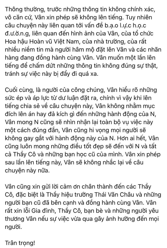 Nóng: Hoa hậu Khánh Vân chính thức lên tiếng về chuyện bị tố đánh bạn nhập viện - Ảnh 3.