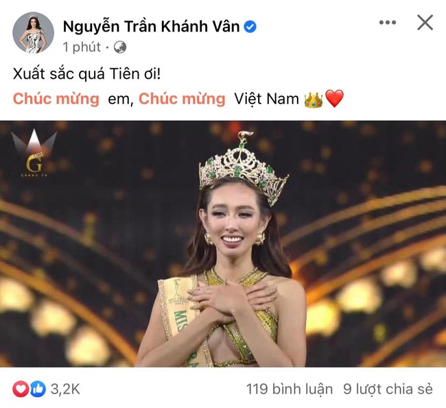 Hương Giang, Lan Ngọc cùng dàn sao Việt rộn ràng khi Thùy Tiên đăng quang Miss Grand International, riêng Minh Tú có tuyên bố táo bạo - Ảnh 3.