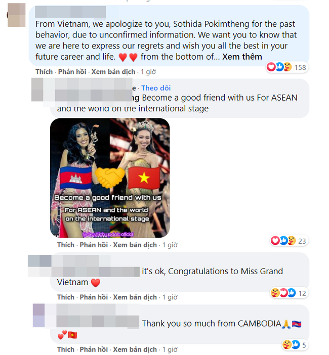 HOT: Chuyện gì thế này, Hoa hậu Campuchia "thay mặt fan Việt Nam xin lỗi Miss Grand Cambodia"? - Ảnh 4.