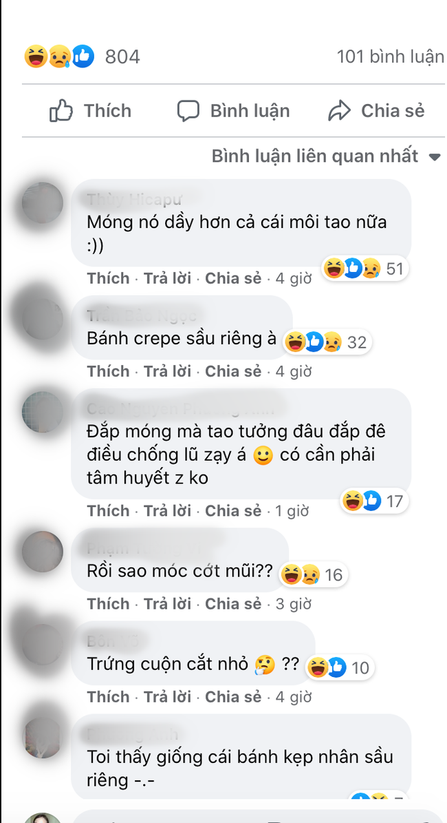 Cô gái chia sẻ bộ nail "cồng kềnh" giá 300 nghìn, dân mạng thi nhau so sánh: Vừa giống bánh crepe vừa giống đất nặn nhưng lại uốn lượn như đường lên rẫy - Ảnh 2. Cô gái chia sẻ bộ nail "cồng kềnh" giá 300 nghìn, dân mạng thi nhau so sánh: Vừa giống bánh crepe vừa giống đất nặn nhưng lại uốn lượn như đường lên rẫy - Ảnh 2.