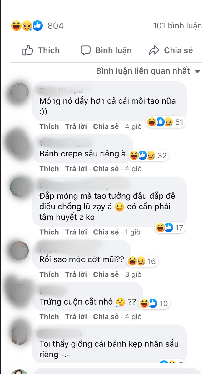 Cô gái chia sẻ bộ nail &quot;cồng kềnh&quot; giá 300 nghìn, dân mạng thi nhau so sánh: Vừa giống bánh crepe vừa giống đất nặn nhưng lại uốn lượn như đường lên rẫy - Ảnh 2.