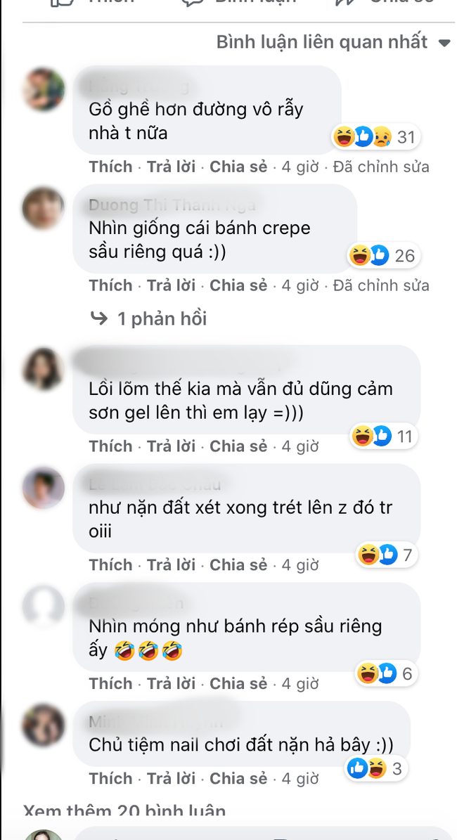 Cô gái chia sẻ bộ nail &quot;cồng kềnh&quot; giá 300 nghìn, dân mạng thi nhau so sánh: Vừa giống bánh crepe vừa giống đất nặn nhưng lại uốn lượn như đường lên rẫy - Ảnh 3.