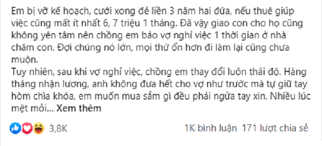 Vừa ngồi xuống mâm, chồng đã bảo &quot;cần gì ăn ngày đủ 3 bữa&quot;, vợ chấp nhận nhịn đói đứng lên nhưng chỉ 1 tuần sau cô khiến anh phải tê tái cõi lòng - Ảnh 1.