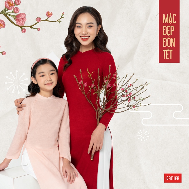 Đón Tết Tân Sửu - Canifa ra mắt BST Áo dài len độc lạ cho mẹ & bé - Ảnh 2. Đón Tết Tân Sửu - Canifa ra mắt BST Áo dài len độc lạ cho mẹ & bé - Ảnh 2.