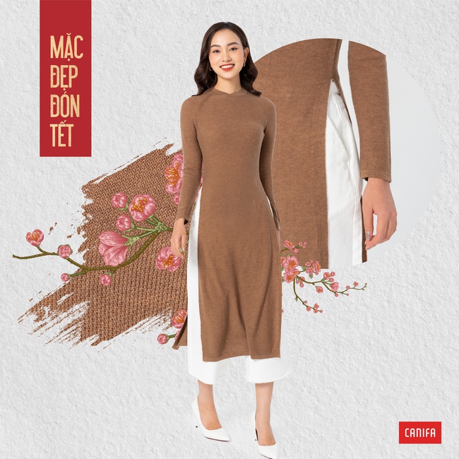 Đón Tết Tân Sửu - Canifa ra mắt BST Áo dài len độc lạ cho mẹ & bé - Ảnh 5. Đón Tết Tân Sửu - Canifa ra mắt BST Áo dài len độc lạ cho mẹ & bé - Ảnh 5.