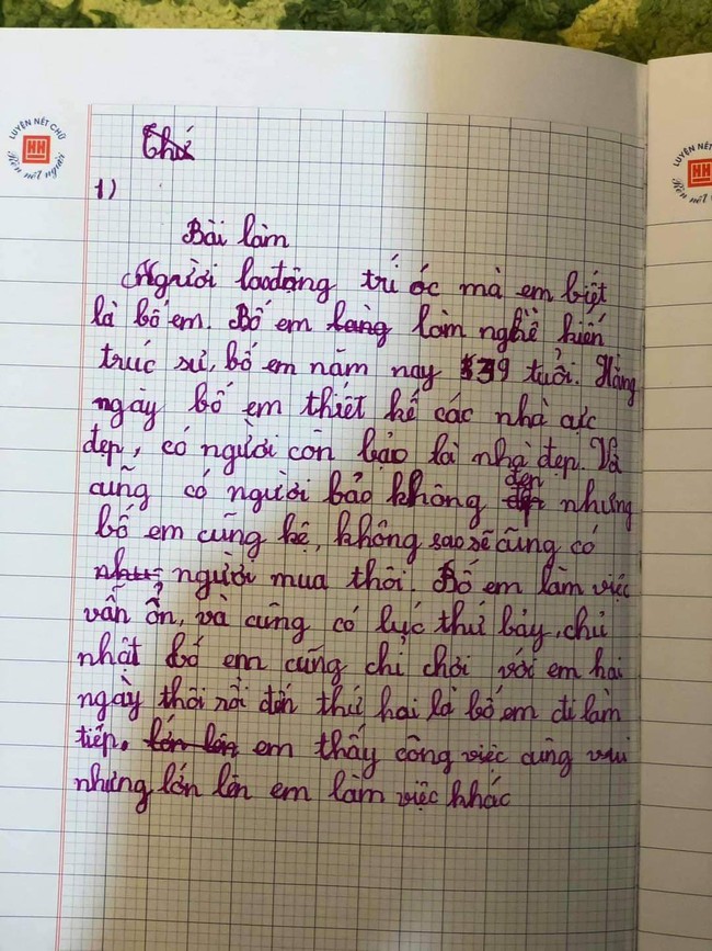 Thêm một bài văn tiểu học tả bố gây bão: Vừa "bóc phốt" nghề kiến trúc sư vừa gây cười lăn lộn vì cú lật kèo phút cuối quá bá đạo - Ảnh 1. Thêm một bài văn tiểu học tả bố gây bão: Vừa "bóc phốt" nghề kiến trúc sư vừa gây cười lăn lộn vì cú lật kèo phút cuối quá bá đạo - Ảnh 1.