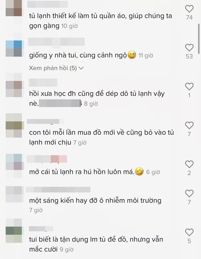 Mở tủ lạnh nhà bạn thân, cô gái cười sằng sặc khi nhìn thấy quần áo chất kín tủ, song dân tình lại khẳng định: Tiết kiệm thôi mà! - Ảnh 2.