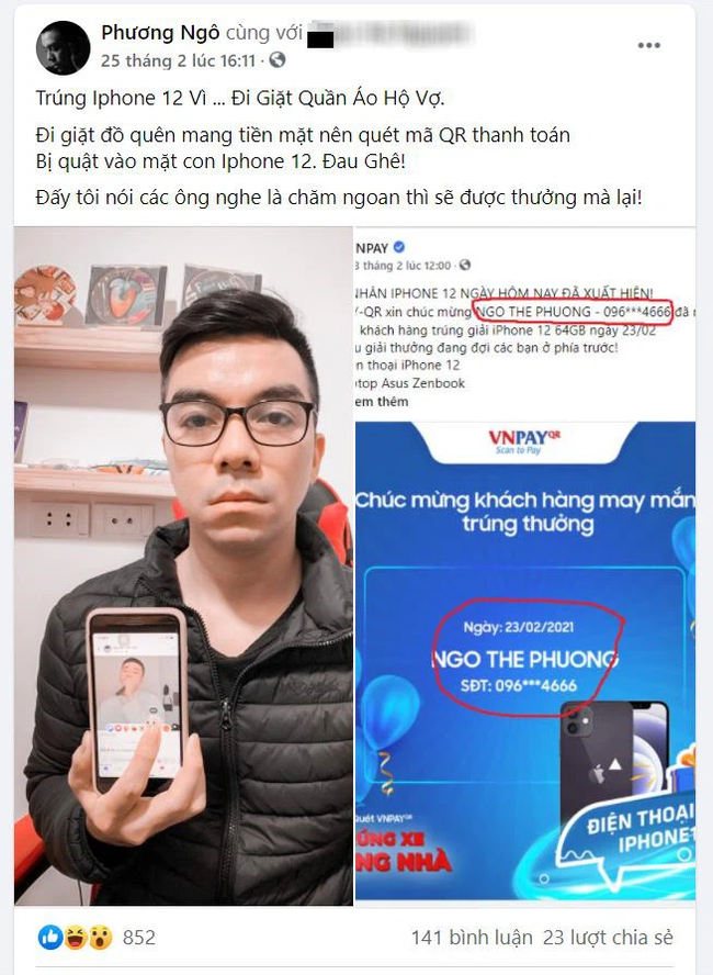 Producer MV “Xẩm Hà Nội” bất ngờ trúng iPhone 12…. vì đi giặt quần áo cho vợ - Ảnh 1.