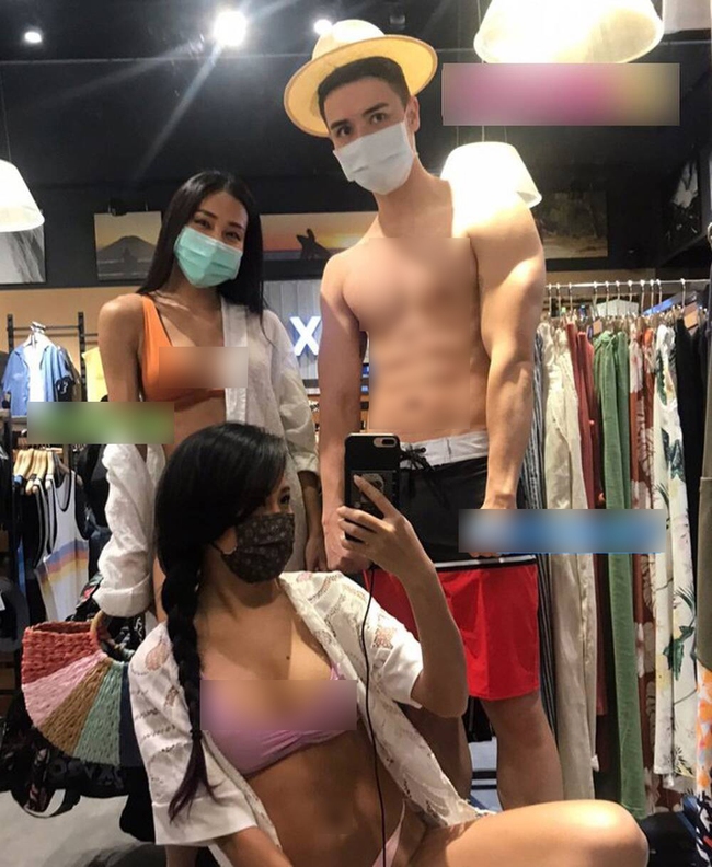 Ketiga selebgram selfie setengah telanjang di sebuah toko (afamily.vn)