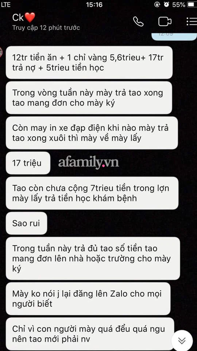 Tin nhắn "Chỉ vì mày quá đểu, quá ngu nên tao mới phải làm vậy" trong vụ vợ bị chồng đòi tiền ăn và tiền khám sản: Cô vợ giải đáp tình tiết "nghi vấn" bằng chứng cứ - Ảnh 2. Tin nhắn "Chỉ vì mày quá đểu, quá ngu nên tao mới phải làm vậy" trong vụ vợ bị chồng đòi tiền ăn và tiền khám sản: Cô vợ giải đáp tình tiết "nghi vấn" bằng chứng cứ - Ảnh 2.