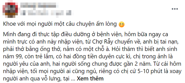 Chứng kiến &quot;bát cháo hành&quot; từ cô bạn gái chăm sóc anh người yêu từng centimet ở bệnh viện, nữ điều dưỡng đã thốt lên rằng: &quot;Nhất định phải cưới chị ấy nhé&quot; - Ảnh 1.