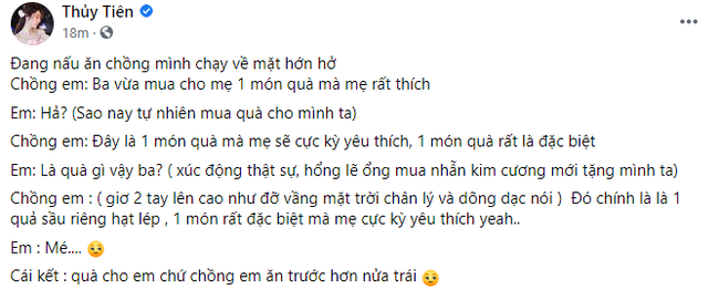 Cứ ngỡ được chồng tặng nhẫn kim cương, ai ngờ Thủy Tiên lại nhận món quà "khó đỡ" này - Ảnh 1.