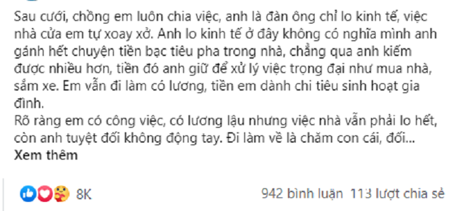 Nhờ trông con giúp, chồng bảo &quot;không thuộc phận sự&quot;, nhưng chưa đầy nửa ngày sau anh phải &quot;đứng hình&quot; trước màn &quot;nổi dậy&quot; của vợ - Ảnh 1.