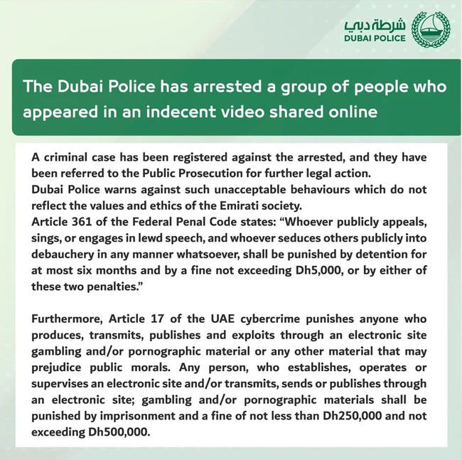 Dubai: Hơn 20 cô gái khỏa thân tạo dáng trên ban công bị bắt vì có hành vi dâm ô nơi công cộng - Ảnh 2.