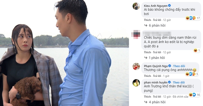 Mạnh Trường chê Phương Oanh người như khúc giò nhưng cũng muối mặt vì lộ bụng bia trong "Hương vị tình thân" - Ảnh 3.
