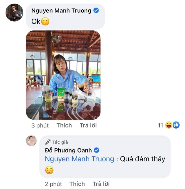 Phương Oanh háo hức được ngắm Mạnh Trường cởi trần, còn công khai việc dùng chung đồ với bạn diễn - Ảnh 3.