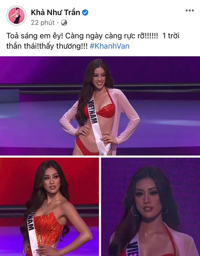Khánh Vân có chia sẻ đầu tiên sau Bán kết Miss Universe 2020, nói 1 câu mà dàn sao Vbiz đồng loạt trầm trồ và động viên - Ảnh 9.
