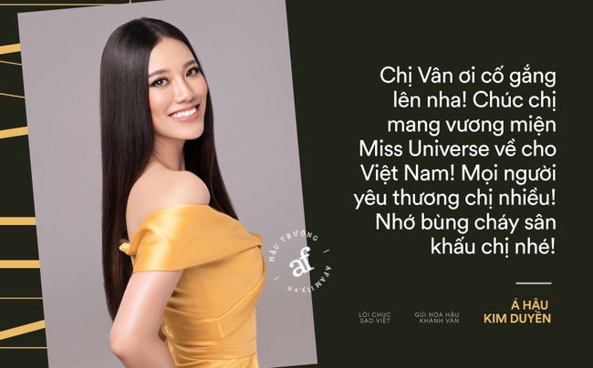 Bước vào đêm Chung kết Miss Universe 2020, Khánh Vân đã nhận được những lời nhắn đặc biệt này từ loạt sao Việt - Ảnh 5.