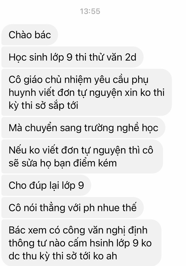 Xôn xao chuyện học sinh yếu được cô giáo &quot;tư vấn&quot; không nên thi lớp 10, hội phụ huynh đưa ra tranh cãi trái chiều - Ảnh 1.