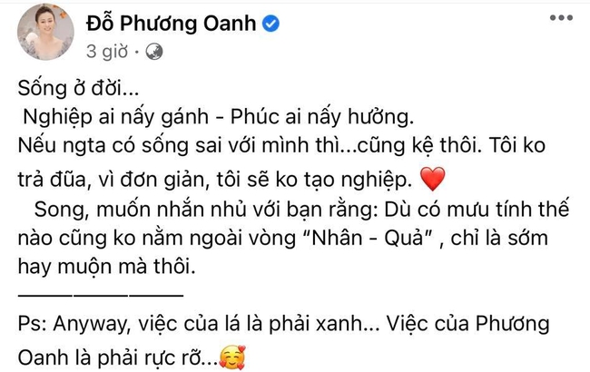 Phương Oanh "Hương vị tình thân" càng tăng cân càng sexy, ám chỉ có người sống lỗi, mưu tính với mình - Ảnh 2. Phương Oanh "Hương vị tình thân" càng tăng cân càng sexy, ám chỉ có người sống lỗi, mưu tính với mình - Ảnh 2.