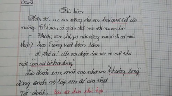 Học sinh tiểu học tả &quot;mặt mẹ như con khủng long vồ em ăn thịt&quot;, nhưng ngó đến lý do thì ai nấy không nhịn được cười - Ảnh 1.