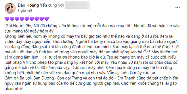 Hé lộ chân dung người lao vào cứu &quot;cô Xuyến&quot; Hoàng Yến trong lúc bị chồng cũ cầm dao truy đuổi - Ảnh 2.