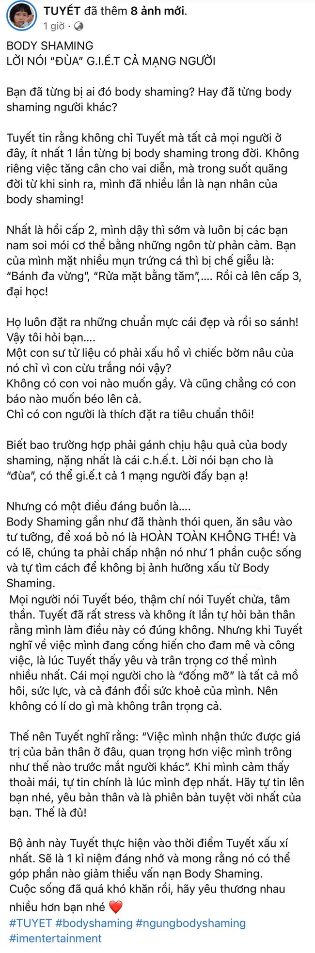 Nữ diễn viên Hương vị tình thân gây sốc khi công khai bộ ảnh ghi lại thời kỳ xấu nhất: Mặt mụn, bụng mỡ - Ảnh 3.