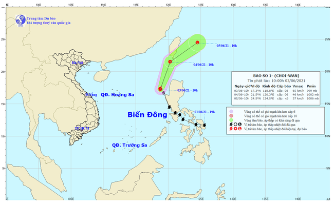 Bão Choi-Wan trở thành cơn bão số 1 trên Biển Đông, bắt đầu mùa mưa bão 2021 - Ảnh 1.