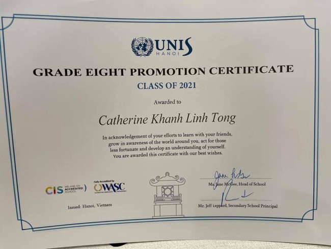 Con gái Hoa hậu Nguyễn Thị Huyền: Học trường đắt nhất nhì Hà Nội, thành tích ra sao mà khiến mẹ "mũi nở to như điếu cày" - Ảnh 3. Con gái Hoa hậu Nguyễn Thị Huyền: Học trường đắt nhất nhì Hà Nội, thành tích ra sao mà khiến mẹ "mũi nở to như điếu cày" - Ảnh 3.