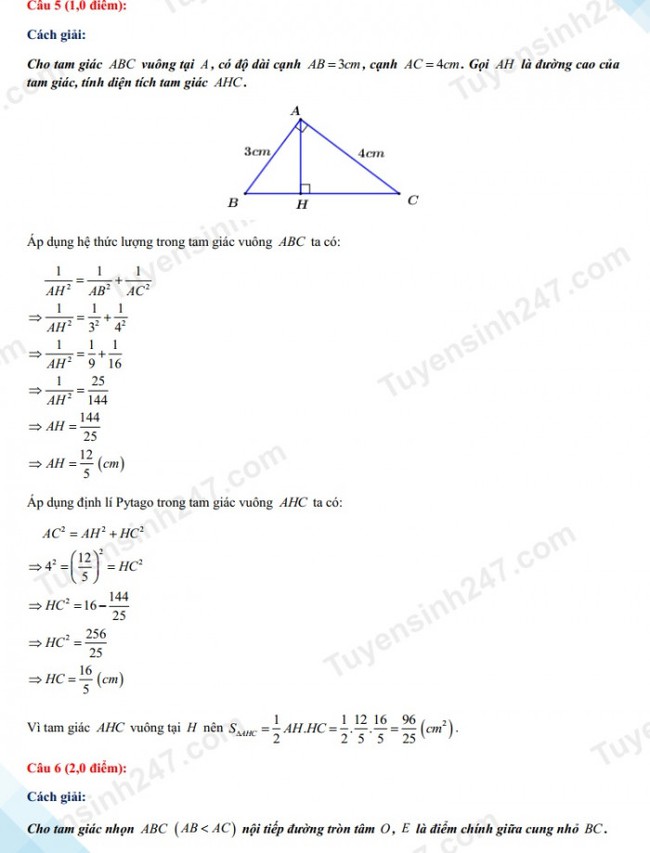 Đáp án đề thi tuyển sinh lớp 10 môn Toán năm 2021 của một số tỉnh thành  - Ảnh 6.