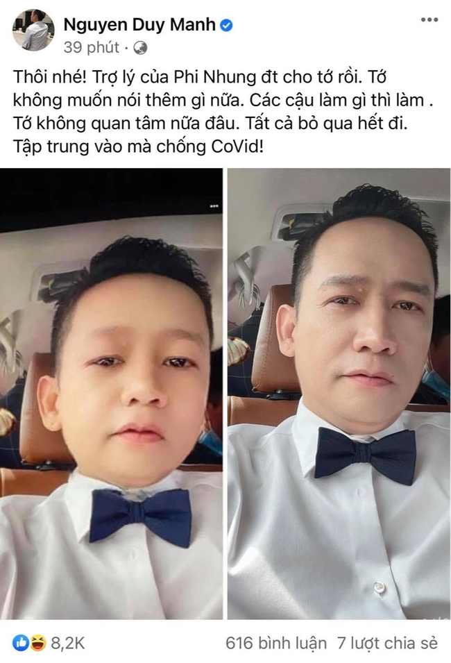 Duy Mạnh lên tiếng sau khi Phi Nhung xác nhận "không nhờ bóc phốt ai": "Tôi không quan tâm nữa" - Ảnh 1. Duy Mạnh lên tiếng sau khi Phi Nhung xác nhận "không nhờ bóc phốt ai": "Tôi không quan tâm nữa" - Ảnh 1.