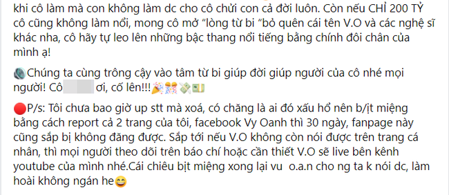 Vy Oanh tiếp tục tuyên bố sốc: Sẽ cho người tố mình &quot;nổ, từ thiện ảo&quot; 400 tỷ đồng - Ảnh 3.