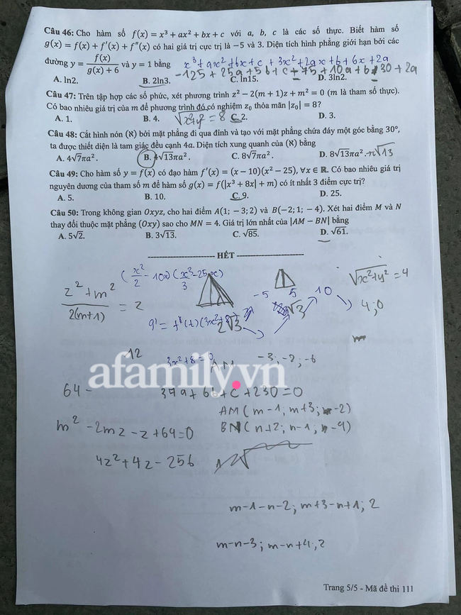 Đề thi và đáp án môn Toán THPT Quốc gia 2021: Xem ngay tại đây - Ảnh 5.