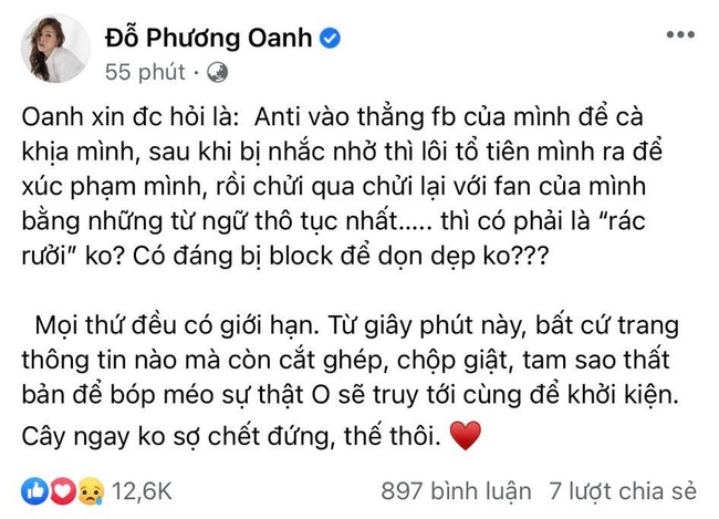 Phương Oanh &quot;Hương vị tình thân&quot; bức xúc vì bị anti-fan lôi ông bà tổ tiên ra chửi nhưng bản thân lại bị mắng ngược - Ảnh 7.